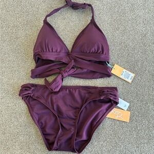 Kona Sol Deep Purple Swimsuit Set